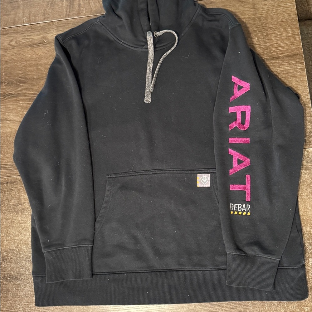 Ariat Women’s  Black Sweater with Pink Sleeve Logo